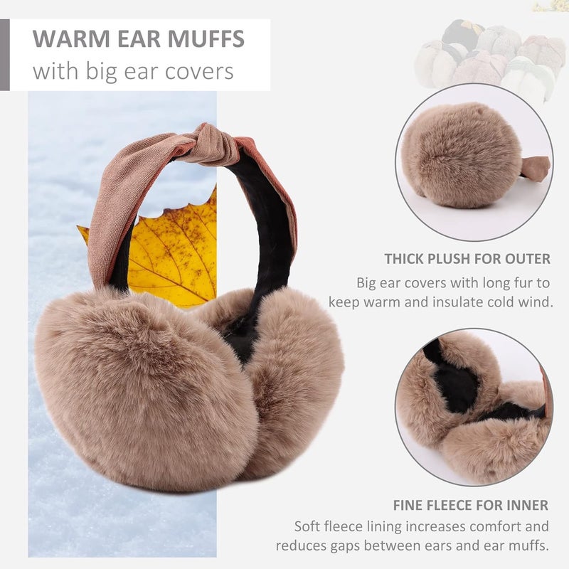 Peecabe Winter Women Earmuffs Faux Fur Girls Ear muffs Warm Unisex Kids Ear Covers Foldable Outdoor Boy Ear Warmers for Women - Image 3